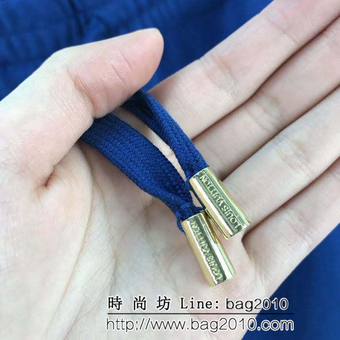 LV路易威登 18秋冬新品印花衛褲 純棉毛圈棉料 拉鏈獨特設計 電光藍最新流行色 ydi2421